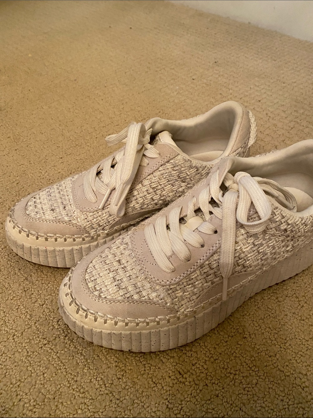 Universal Thread Women's Cream Woven Platform Sneakers - Picture 2 of 3